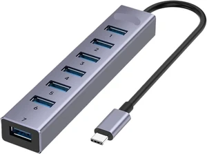 Compatible for Aluminum 7-Port USB3.0 Powered Hub Dock Compatible for Aluminum 7-Port USB3.0 Powered Hub Dock