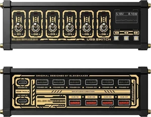 6 Port USB Switcher, Desk Ornaments Modular USB Hub, USB Docking Station, Independent Control, Button Switch, OLED Display, Share USB Devices, for Phones, Tablets, and Gadgets No Voice 6 Port USB Switcher, Desk Ornaments Modular USB Hub, USB Docking Station, Independent Control, Button Switch, OLED Display, Share USB Devices, for Phones, Tablets, and Gadgets No Voice