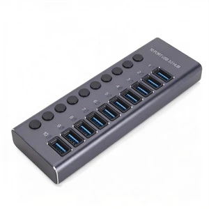 Pomya USB 3.0 Hub 10 Ports, Individual Switch USB Splitter Hub with 60W Power Adapter, Data Transfer for Laptop Desktop PC Game Console (US Plug) Pomya USB 3.0 Hub 10 Ports, Individual Switch USB Splitter Hub with 60W Power Adapter, Data Transfer for Laptop Desktop PC Game Console (US Plug)