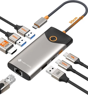 NOVOO USB C Hub, 7-in-1 Dock with HDMI 4K@60Hz, 1Gbps Ethernet, 100W PD Charging, USB-A/C Ports 5Gbps Docking Station Compatible for MacBook, iPad, iPhone, Dell, HP, Surface NOVOO USB C Hub, 7-in-1 Dock with HDMI 4K@60Hz, 1Gbps Ethernet, 100W PD Charging, USB-A/C Ports 5Gbps Docking Station Compatible for MacBook, iPad, iPhone, Dell, HP, Surface