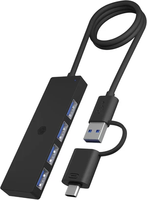 ICY BOX USB 3.0 HUB (4-in-1) with 4X USB-A Ports, USB Distributor, USB-C & USB-A Port, Splitter, Multiple Plug, IB-HUB1424-C3 ICY BOX USB 3.0 HUB (4-in-1) with 4X USB-A Ports, USB Distributor, USB-C & USB-A Port, Splitter, Multiple Plug, IB-HUB1424-C3