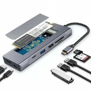 8-in-1 USB C Hub with M.2 NVMe/SATA SSD Enclosure, 4K HDMI Adapter, 100W PD Charging, USB C 3.1 & USB 3.0 Ports, SD/TF Card Reader, Compatible with Laptop & Tablet 8-in-1 USB C Hub with M.2 NVMe/SATA SSD Enclosure, 4K HDMI Adapter, 100W PD Charging, USB C 3.1 & USB 3.0 Ports, SD/TF Card Reader, Compatible with Laptop & Tablet