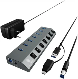 ICY BOX USB 3.2 Gen 1 Hub 7 Port with Single Switches IB-HUB1701-C3 ICY BOX USB 3.2 Gen 1 Hub 7 Port with Single Switches IB-HUB1701-C3