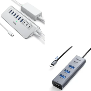 Powered USB Hub 10Gbps and USB C to USB A Hub Splitter 5 Ports with BC Charging Powered USB Hub 10Gbps and USB C to USB A Hub Splitter 5 Ports with BC Charging