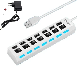 USB 2.0 Hub Multi Splitter Use Power Adapter 4/7 Port Multiple Expander 3 with Switch 30CM Cord(Purple) USB 2.0 Hub Multi Splitter Use Power Adapter 4/7 Port Multiple Expander 3 with Switch 30CM Cord(Purple)