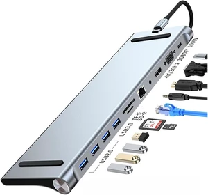 10/11/12-in-1 Docking Station Stand USB TY>pe C 4K HMDI 100W PD SD/TF Display Port for PC Computer Hub(11 in 1 4K-30hz) 10/11/12-in-1 Docking Station Stand USB TY>pe C 4K HMDI 100W PD SD/TF Display Port for PC Computer Hub(11 in 1 4K-30hz)