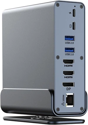 15 in 1 USB-C Docking Station 4K HD Vertical Hub with Triple Monitor,RJ45 1000M,USB 3.0/2.0,PD .,SD/TF,Audio .5 for Mac Pro 15 in 1 USB-C Docking Station 4K HD Vertical Hub with Triple Monitor,RJ45 1000M,USB 3.0/2.0,PD .,SD/TF,Audio .5 for Mac Pro