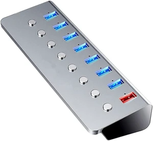 Kisangel Port USB Hub with Charging Port Independent Off Switches USB Divider for Laptop and Desktop with Fast Charging Compatible with Multiple Devices Kisangel Port USB Hub with Charging Port Independent Off Switches USB Divider for Laptop and Desktop with Fast Charging Compatible with Multiple Devices