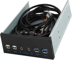 5.25 Inch Desktop PC Case Front Panel USB Hub 2x USB 3.0 2x USB 2.0 Ports HD Audio 20 Pin Connector 5.25 Inch Desktop PC Case Front Panel USB Hub 2x USB 3.0 2x USB 2.0 Ports HD Audio 20 Pin Connector