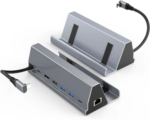 7-in-1 Type-C Docking Station, Steam Deck Expansion Base, with Adjustable Stand, 4K HDMI+Gigabit Ethernet Port, 100W PD Port Charges, for TVs/projectors/Game Consoles 7-in-1 Type-C Docking Station, Steam Deck Expansion Base, with Adjustable Stand, 4K HDMI+Gigabit Ethernet Port, 100W PD Port Charges, for TVs/projectors/Game Consoles