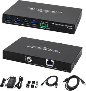 USB 3.0 Extender Over Ethernet 330ft USB 3.2 Gen1 5Gbps 4-Port Hub USB 3.0 Extender Over Ethernet 330ft USB 3.2 Gen1 5Gbps 4-Port Hub