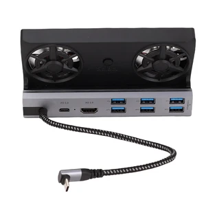 CCYLEZ 9 IN 1 USB C Docking Station with Dual Cooling Fans 4K 1000Mbps Ethernet 100W PD Charging for ROG Ally Gaming Console Aluminum Alloy CCYLEZ 9 IN 1 USB C Docking Station with Dual Cooling Fans 4K 1000Mbps Ethernet 100W PD Charging for ROG Ally Gaming Console Aluminum Alloy