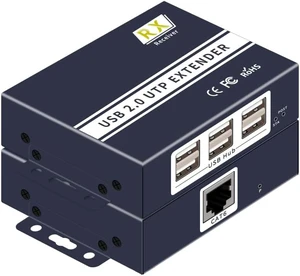 Up to 150M USB2.0 Extender 6 Ports USB Hub Over Cat 6E/6 Ethernet RJ45 Ethernet USB UTP Extension Transmitter and Receiver Up to 150M USB2.0 Extender 6 Ports USB Hub Over Cat 6E/6 Ethernet RJ45 Ethernet USB UTP Extension Transmitter and Receiver