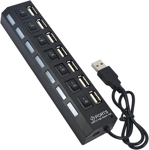 Universal USB 2.0 Hub 4/7 Ports Power Adapter Splitter High Speed Mini Hub Socket Splitter Cable Adapter with ON/Off Switch(7 Ports) Universal USB 2.0 Hub 4/7 Ports Power Adapter Splitter High Speed Mini Hub Socket Splitter Cable Adapter with ON/Off Switch(7 Ports)