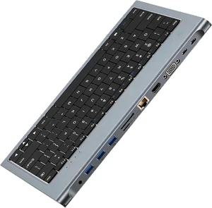 USB C Keyboard Hub 11 in 1, 10Gbps Data Transfer, 4K HD Multimedia Interfac USB C Keyboard Hub 11 in 1, 10Gbps Data Transfer, 4K HD Multimedia Interfac