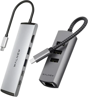WALNEW USB-C Ethernet Adapter& 7-in-1 USB C Hub Bundle WALNEW USB-C Ethernet Adapter& 7-in-1 USB C Hub Bundle