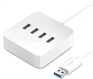 KouRy USB Hub,4-in-1 USB 3.0 Data to USB Hub Adapter Compatible with PC, Flash Drive, Mobile HDD and More (White) KouRy USB Hub,4-in-1 USB 3.0 Data to USB Hub Adapter Compatible with PC, Flash Drive, Mobile HDD and More (White)