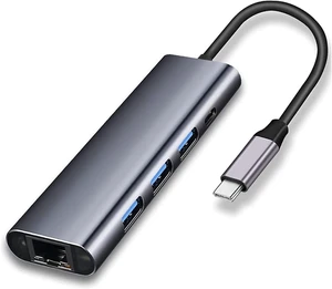 KouRy 5 in 1 USB-C Dock Type C USB Hub with Ethernet, 3 USB 3.0 Ports, USB-C PD 60W, USB C Hub for Laptop KouRy 5 in 1 USB-C Dock Type C USB Hub with Ethernet, 3 USB 3.0 Ports, USB-C PD 60W, USB C Hub for Laptop