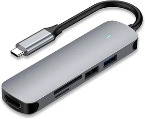 KouRy USB C Hub, 5-in-1 USB C Multiport Adapter with 4K HDMI, USB 3.0 Ports, USB 2.0 Ports, SD/TF Card Reader, USB C Dock for Laptop KouRy USB C Hub, 5-in-1 USB C Multiport Adapter with 4K HDMI, USB 3.0 Ports, USB 2.0 Ports, SD/TF Card Reader, USB C Dock for Laptop