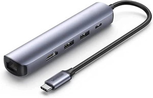 KouRy USB C Hub, 5 in 1 USB Charging Hub Docking Station with 100W PD, 4K HDMI, 2 USB 3.0 Ports, 1000M Ethernet KouRy USB C Hub, 5 in 1 USB Charging Hub Docking Station with 100W PD, 4K HDMI, 2 USB 3.0 Ports, 1000M Ethernet