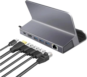 USB 3.2 Gen1 Docking Station 6-Port with USB PD (PowerDelivery 100W) Aluminium Holder for Tablets, Smartphones and Controllers USB 3.2 Gen1 Docking Station 6-Port with USB PD (PowerDelivery 100W) Aluminium Holder for Tablets, Smartphones and Controllers