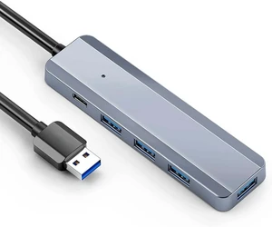 4-Port USB Hub 3.0, Multi USB Port USB Splitter with Type C Power Delivery Port and LED Indicator for Laptop, Computer, PC, Keyboard and Mouse, Flash Drive and More 4-Port USB Hub 3.0, Multi USB Port USB Splitter with Type C Power Delivery Port and LED Indicator for Laptop, Computer, PC, Keyboard and Mouse, Flash Drive and More