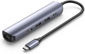 Portable USB C Hub, 5 in 1 USB Charging Hub Docking Station with 100W PD, 4K HDMI, 2 USB 3.0 Ports, 1000M Ethernet Portable USB C Hub, 5 in 1 USB Charging Hub Docking Station with 100W PD, 4K HDMI, 2 USB 3.0 Ports, 1000M Ethernet