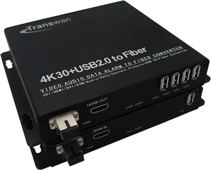 4K HDMI Over 1 Fiber Extender with 4 Ports USB 2.0 Hub & 4K HDMI (4K @30Hz) to 5 Km SMF, Extending Touch Screen to Control PC 4K HDMI Over 1 Fiber Extender with 4 Ports USB 2.0 Hub & 4K HDMI (4K @30Hz) to 5 Km SMF, Extending Touch Screen to Control PC