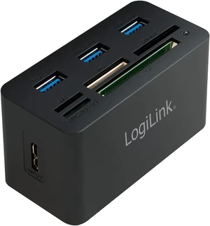 LogiLink Compatible Hub USB 3.0 avec lecteur de Carte All-in-One, Noir LogiLink Compatible Hub USB 3.0 avec lecteur de Carte All-in-One, Noir