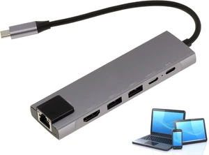 KALEA-INFORMATIQUE Aluminium USB C to HDMI Network LAN RJ45 Gigabit Adapter and USB C Hub Power Delivery for Computer or Smartphone KALEA-INFORMATIQUE Aluminium USB C to HDMI Network LAN RJ45 Gigabit Adapter and USB C Hub Power Delivery for Computer or Smartphone