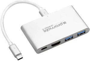 Promate Universal USB Type-C Hub, 2 USB 3.0 Ports, 4K HDMI Ports, USB Type-C Ports, Up to 90W Charging, Gray, UniHub-C2 Gray Promate Universal USB Type-C Hub, 2 USB 3.0 Ports, 4K HDMI Ports, USB Type-C Ports, Up to 90W Charging, Gray, UniHub-C2 Gray