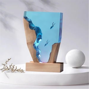 Epoxy Resin Lamp, Ocean Night Light,Artistry Home Decor Bedside Nightlight, Unique Resin Lighting, Nightstand Decorations for Bedroom, Suitable for Holidays(6inch-Two Divers) Epoxy Resin Lamp, Ocean Night Light,Artistry Home Decor Bedside Nightlight, Unique Resin Lighting, Nightstand Decorations for Bedroom, Suitable for Holidays(6inch-Two Divers)