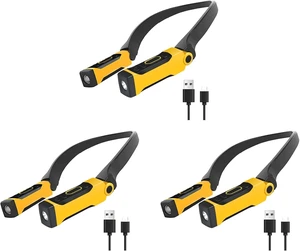 3X Rechargeable USB Reading Lamp Neck Book Light, 2 Brightness Levels, Bendable Arms for Reading, Camping, Repairing 3X Rechargeable USB Reading Lamp Neck Book Light, 2 Brightness Levels, Bendable Arms for Reading, Camping, Repairing