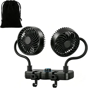 3000mAh Rechargeable Car Seat Fan, Dual Head 360° Flexible Headrest Fan for Car Backseat, Quiet USB Vehicle Cooling Fan with Storage Hooks for Rear Facing, Pets, SUV 3000mAh Rechargeable Car Seat Fan, Dual Head 360° Flexible Headrest Fan for Car Backseat, Quiet USB Vehicle Cooling Fan with Storage Hooks for Rear Facing, Pets, SUV
