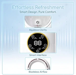 Bladeless Desk Fan with Misting, USB Rechargeable, 4.1 x 4.5 x 11.7 in Bladeless Desk Fan with Misting, USB Rechargeable, 4.1 x 4.5 x 11.7 in