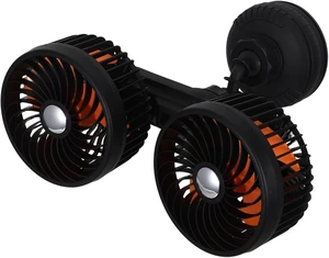 Dual Head Suction Cup Car Cooling Fan 4000mah Black Abs Dual Head Suction Cup Car Cooling Fan 4000mah Black Abs