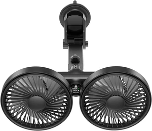 2 Way Car Fan Air Circulator with Suction Cup and Headrest Mount Option Quiet 45dB Operations for Customized Airflows Fast Cooling Car Fan 2 Way Car Fan Air Circulator with Suction Cup and Headrest Mount Option Quiet 45dB Operations for Customized Airflows Fast Cooling Car Fan