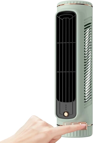 Bladeless Tower Fan - 3 Speed Usb Rechargeable Silent Desktop Air Circulator For Home, Bedroom, Dorm, Apartment - Compact Cooling Solution Green Bladeless Tower Fan - 3 Speed Usb Rechargeable Silent Desktop Air Circulator For Home, Bedroom, Dorm, Apartment - Compact Cooling Solution Green