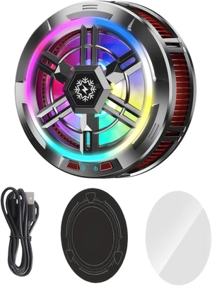Phone Cooler, 24W Tablet Cooling Fan with Semiconductor Freezing, Universal iPad Cooler, Type-C, LED Temp Display, Silent Portable Cell Phone Cooler, Strong Attachment Force, 3.9 oz / 110 g Phone Cooler, 24W Tablet Cooling Fan with Semiconductor Freezing, Universal iPad Cooler, Type-C, LED Temp Display, Silent Portable Cell Phone Cooler, Strong Attachment Force, 3.9 oz / 110 g