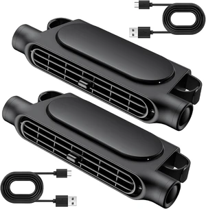 USB Car Headrest Cooling Fan with 3 Speeds, Adjustable Cooling Fan for Driver and Passenger's Seat, 1.5M Cable, Universal Fit for All Cars, Vehicle, Van, RV, Truck (Black-2 Pcs) USB Car Headrest Cooling Fan with 3 Speeds, Adjustable Cooling Fan for Driver and Passenger's Seat, 1.5M Cable, Universal Fit for All Cars, Vehicle, Van, RV, Truck (Black-2 Pcs)