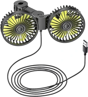 USB Fan for Car Dual Head 3 Speed 360 Seat Back Coole USB Fan for Car Dual Head 3 Speed 360 Seat Back Coole