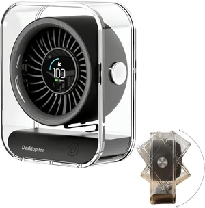 Portable USB Desk Fan - Quiet Rechargeable Mini Fan with Adjustable Airflow & Led Display for Home, Office, Bedroom, Travel - Compact & Lightweight Design Black Portable USB Desk Fan - Quiet Rechargeable Mini Fan with Adjustable Airflow & Led Display for Home, Office, Bedroom, Travel - Compact & Lightweight Design Black