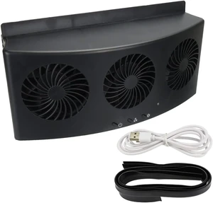Donsink 60 Car Ventilation Fan, USB Type, Includes Window Frame Mounting Gasket Included, 3 Stage Switching, Ventilation Fan, Deodorizer, Air Circulation (Black) Donsink 60 Car Ventilation Fan, USB Type, Includes Window Frame Mounting Gasket Included, 3 Stage Switching, Ventilation Fan, Deodorizer, Air Circulation (Black)