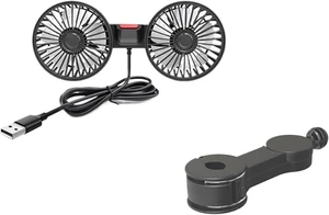 FCOIN Car Fan 3-speed Car Seat Back Cooling Fan USB Charge Dual Head Fan 360 Degree Rotation Neck Cooler for Car Accessories FCOIN Car Fan 3-speed Car Seat Back Cooling Fan USB Charge Dual Head Fan 360 Degree Rotation Neck Cooler for Car Accessories