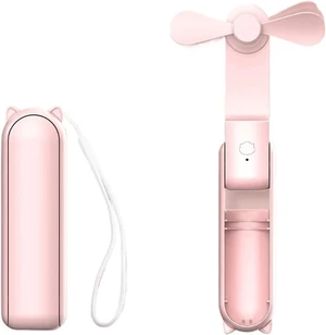 FCOIN 2pcs Foldable Small Fan Portable and high-power Hand Held Portable Mi-ni Fan Rechargeable Hand USB Charge Fan(Pink) FCOIN 2pcs Foldable Small Fan Portable and high-power Hand Held Portable Mi-ni Fan Rechargeable Hand USB Charge Fan(Pink)