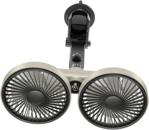 Headed Car Fan with Suction Cup, Versatile, Portable Accessory, Strong, Easy Installation, USB Car Fan, Black Gray Headed Car Fan with Suction Cup, Versatile, Portable Accessory, Strong, Easy Installation, USB Car Fan, Black Gray