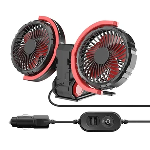 Car Fan Adjustable Rotatable Two-Head Three Wind Speeds Car Fan Adjustable Rotatable Two-Head Three Wind Speeds