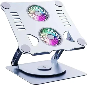 Laptop Stand with Computer Cooling Fan Pad for Adjustable Aluminum Alloy Bracket Laptop Cooler Base Stand Foldable(T619 Type 2-Color 2) Laptop Stand with Computer Cooling Fan Pad for Adjustable Aluminum Alloy Bracket Laptop Cooler Base Stand Foldable(T619 Type 2-Color 2)