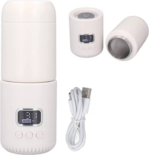 Portable Bottle Warmer for Travel, 400ml Mini USB Fast Heating Water Boiler Self Warming Mug Instant Breastmilk, Formula, Water, Milk Warmer for On the Go, Vehicle, Car, Airplane Portable Bottle Warmer for Travel, 400ml Mini USB Fast Heating Water Boiler Self Warming Mug Instant Breastmilk, Formula, Water, Milk Warmer for On the Go, Vehicle, Car, Airplane