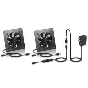 Silent 4-Inch USB/DC Cooling Fan (120mm) - 5V/12V Dual Voltage, 6-Speed Adjustment with Timed Switch, Great for Cupboards, Server Racks, Home Theater & Greenhouses Silent 4-Inch USB/DC Cooling Fan (120mm) - 5V/12V Dual Voltage, 6-Speed Adjustment with Timed Switch, Great for Cupboards, Server Racks, Home Theater & Greenhouses